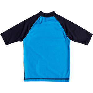 Quiksilver Boys Bubble Dream Short Sleeve Rash Vest BLUE EQKWR03024